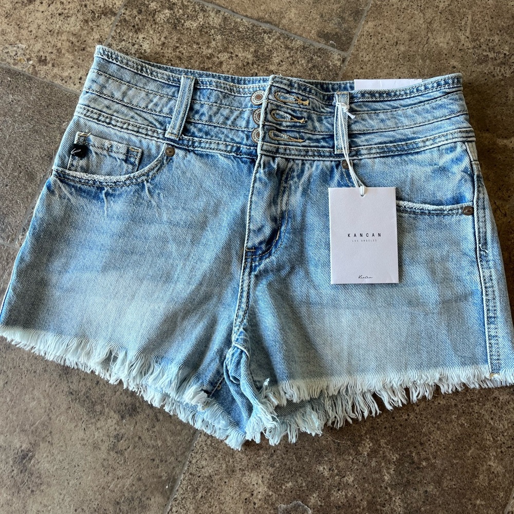 KanCan Blue Jean Shorts Distressed Frayed Hem